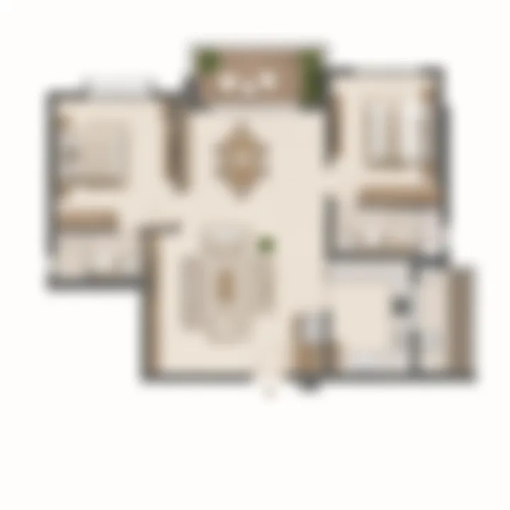 2 BHK floor plan reference at Purva Park Royale - approximately 1,400 sq ft super built-up