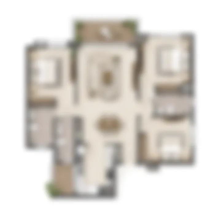 3 BHK large floor plan reference at Purva Park Royale - 1,850 to 1,950 sq ft super built-up