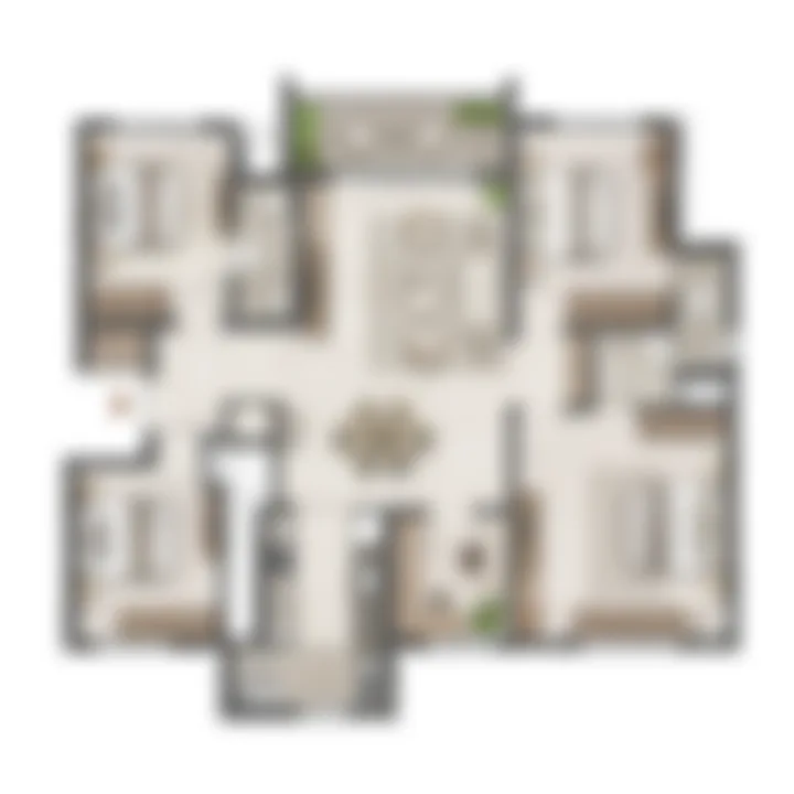 3 BHK with study floor plan reference at Purva Park Royale - 1,500 to 1,650 sq ft super built-up
